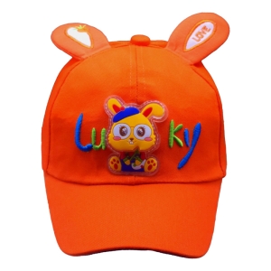 کلاه کپ بچگانه طرح LUKY رنگ نارنجی
