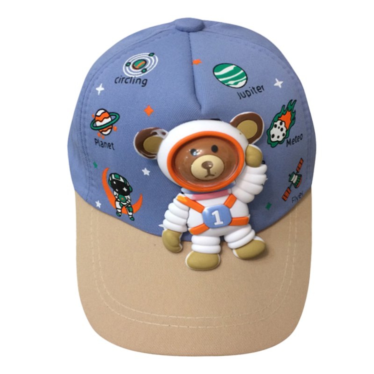 کلاه کپ بچگانه طرح خرس فضانورد رنگ آبی