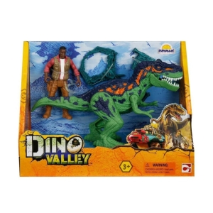 فیگور مدل ست بازی شکارچیان دایناسور Dino Valley طرح Ranger and Dinosaur مجموعه 3 عددی