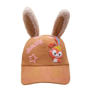 کلاه کپ بچگانه مدل خرگوش گوش دراز رنگ گلبهی