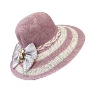 کلاه آفتابگیر زنانه مدل پاپیون رنگ یاسی