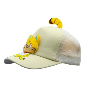 کلاه کپ بچگانه مدل عروسک ببری کد 51618 رنگ کرم