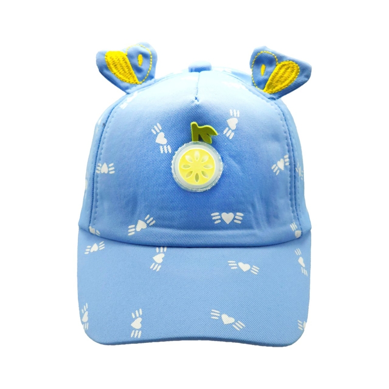 کلاه کپ بچگانه مدل کیوت چراغی کد 51620 رنگ آبی