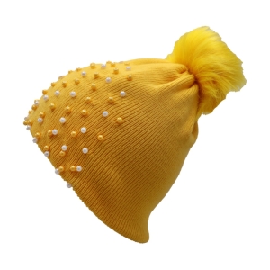 کلاه بافتنی دخترانه مدل SAM-205 رنگ زرد