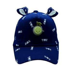 کلاه کپ بچگانه مدل کیوت چراغی کد 51621 رنگ سرمه ای