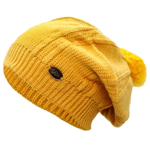 ست کلاه و شال گردن بافتنی بچگانه سام مدل 212 رنگ زرد خردلی