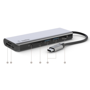 هاب 7 پورت USB-C بلکین مدل AVC009btSGY