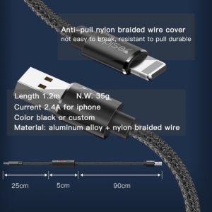 کابل تبدیل USB به لایتنینگ یسیدو مدل CA46 طول 1.2 متر