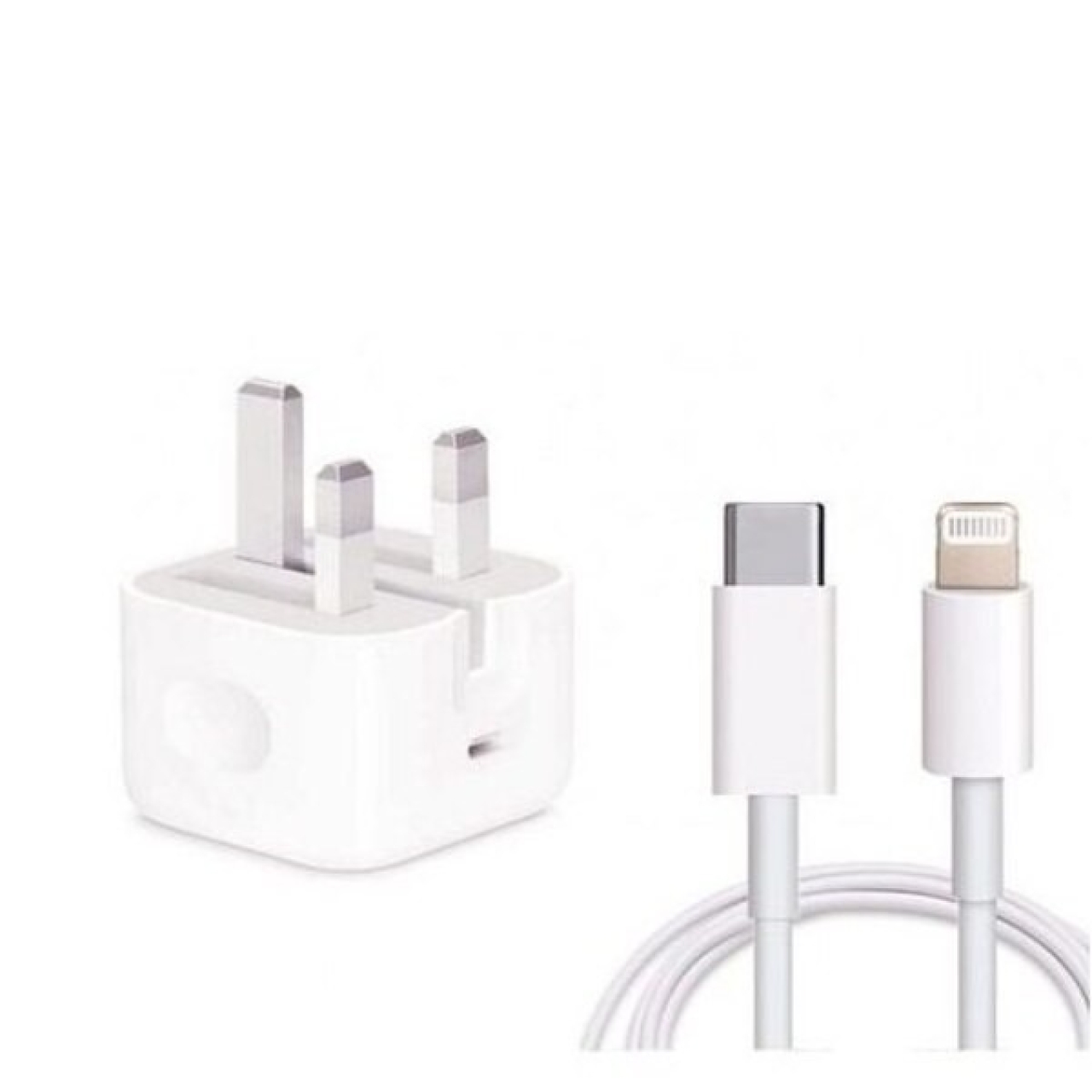 شارژر دیواری 20 وات اپل مدل A2344 به همراه کابل تبدیل USB-C به لایتنینگ