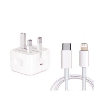 شارژر دیواری 20 وات اپل مدل A2344 به همراه کابل تبدیل USB-C به لایتنینگ