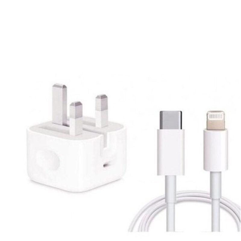 شارژر دیواری 20 وات اپل مدل A2344 به همراه کابل تبدیل USB-C به لایتنینگ