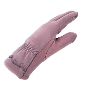 دستکش زنانه مدل AA طرح LOVE رنگ یاسی