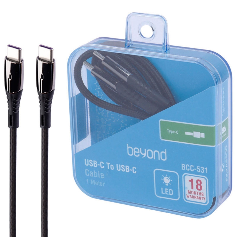 کابل تبدیل فست شارژ  Beyond BCC-531 Type-C To Type-C مدل 3A 60W