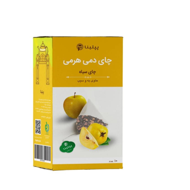 چای سیاه دمی هرمی به و سیب پپتینا بسته 10 عددی
