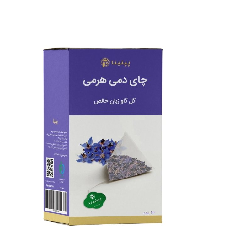 دمنوش دمی هرمی گل گاو زبان خالص پپتینا بسته 10 عددی