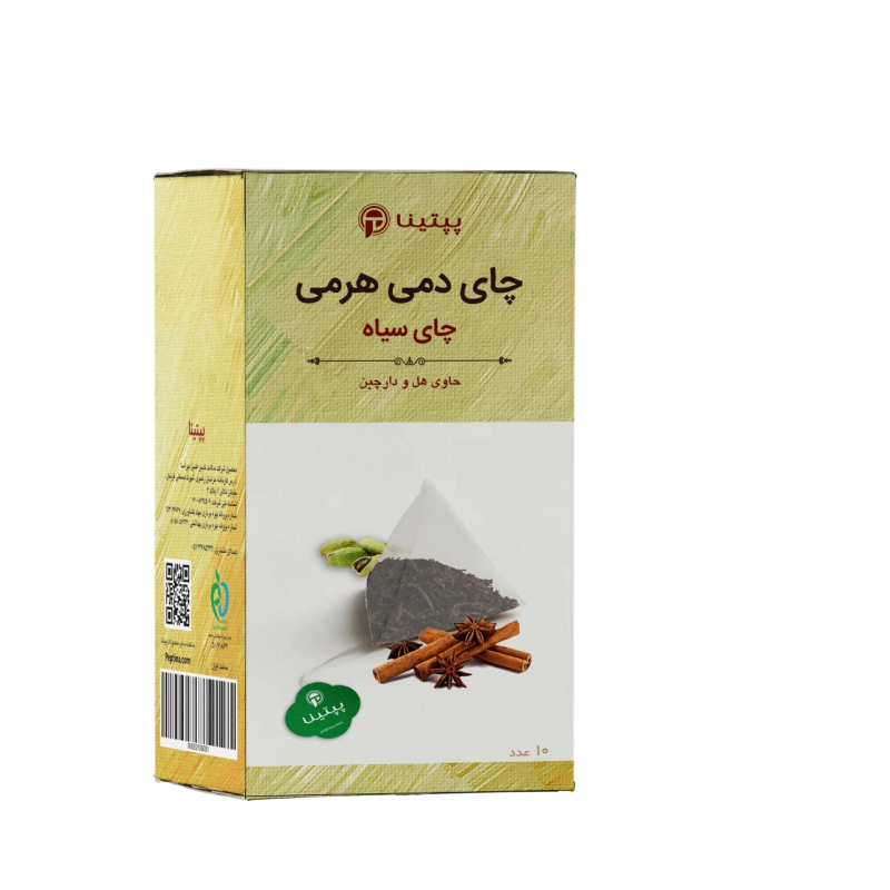  چای سیاه هل و دارچین دمی هرمی پپتینا بسته 10 عددی
