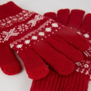 دستکش بافتنی زنانه دفکتو مدل آنتی باکتریال کریسمس 