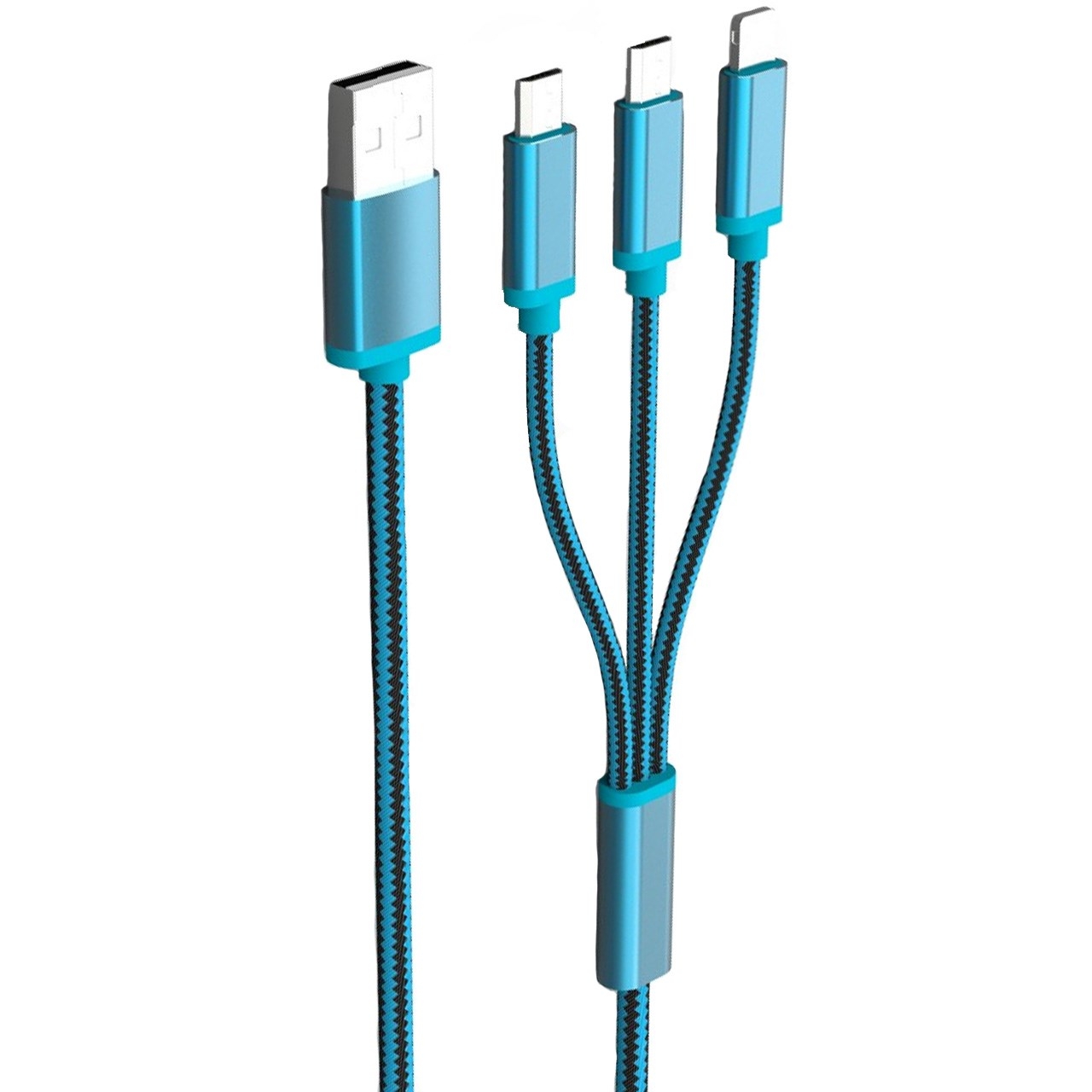 کابل تبدیل USB به microUSB/لایتنینگ الدینیو مدل LC85 3 In 1 طول 1.2 متر