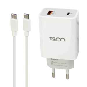 شارژر دیواری تسکو مدل TTC60 به همراه کابل تبدیل USB-C