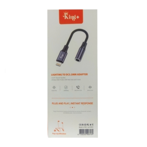 کابل تبدیل اورجینال لایتنینگ اپل به جک 3/5 میلیمتری صدا مدل HK-58 کینگ پلاس