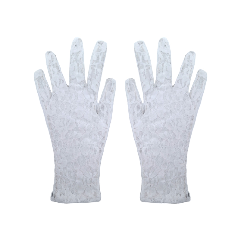 دستکش زنانه سیلکا مدل گیپور کد 1324 رنگ سفید