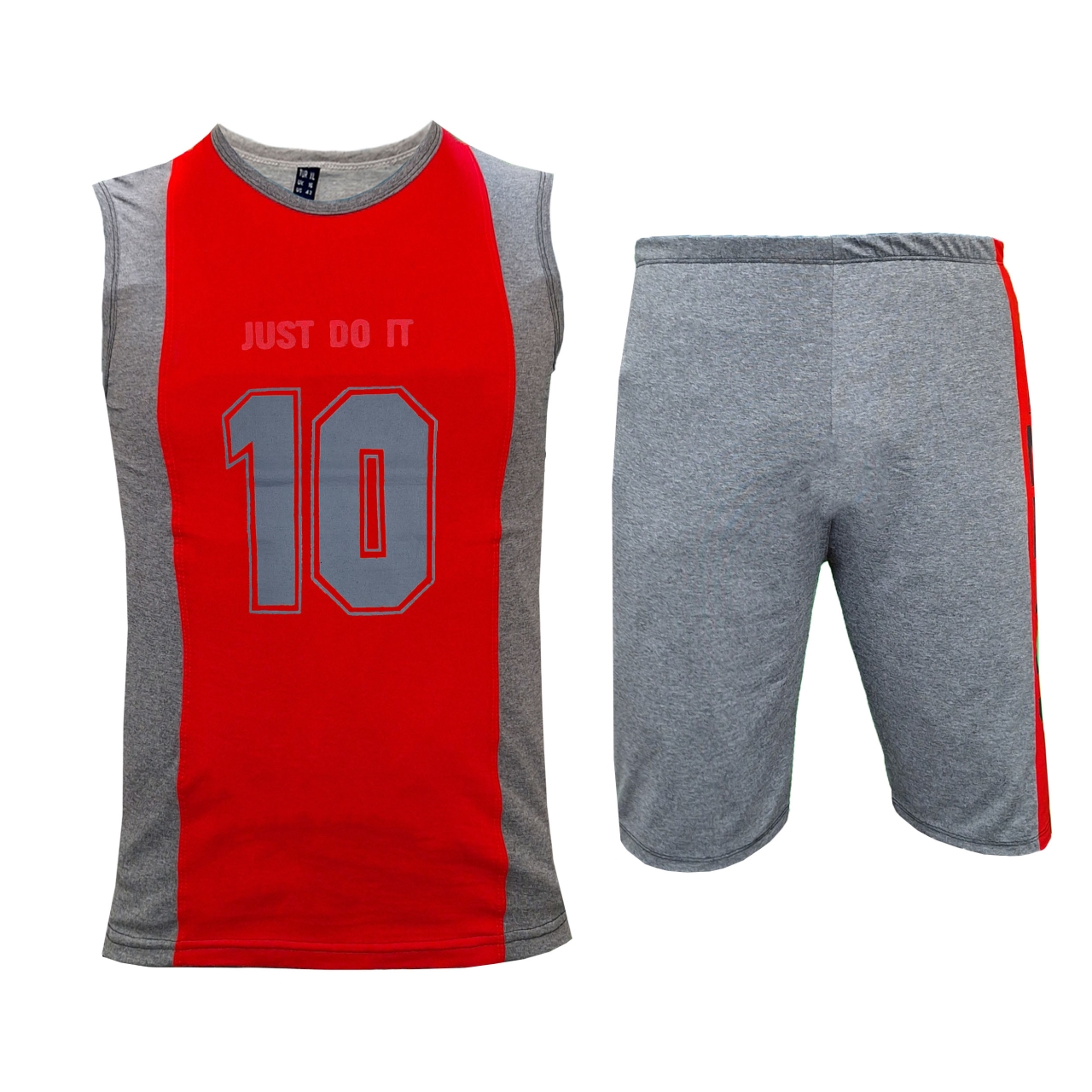 ست تاپ و شلوارک مردانه طرح JUST DO IT کد 1048 رنگ قرمز