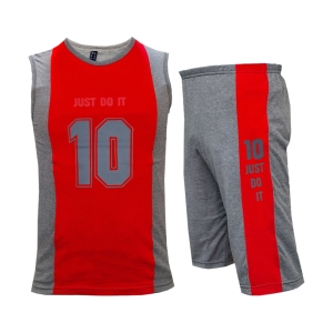 ست تاپ و شلوارک مردانه طرح JUST DO IT کد 1048 رنگ قرمز