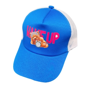 کلاه کپ بچگانه مدل WAKE UP کد 1173 رنگ آبی