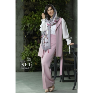 ست وست و شلوار کلاسیک مدل الیسا رنگ صورتی کالباسی کد 1868 برند SET