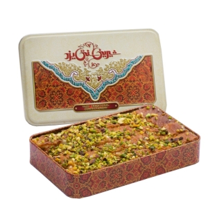 باقلوا 5 سیخ طرح جعبه فلزی کوچک سنتی یزد حجم ۵۰۰ گرم