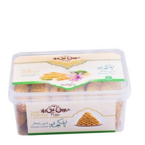 شیرینی نان کنجدی بدون شکر جعبه پلاستیکی سنتی یزد