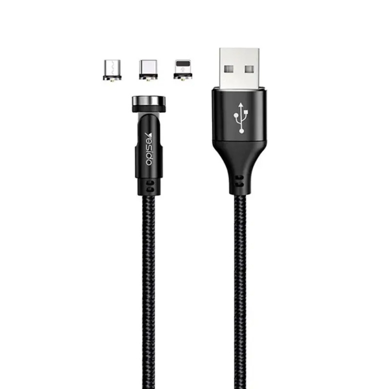 کابل تبدیل مغناطیسی USB به microUSB / USB-C / لایتنینگ یسیدو مدل CA68 طول 1 متر