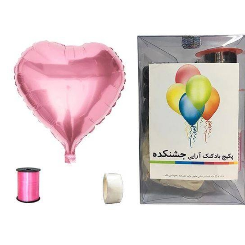 پک بادکنک آرایی جشنکده مدل قلب صورتی 