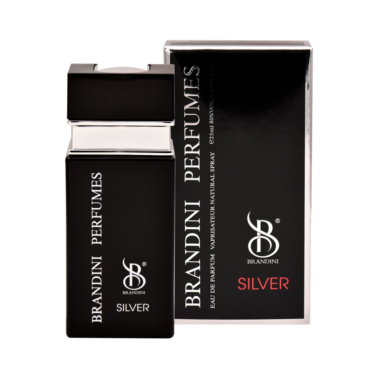 عطر جیبی مردانه برندینی مدل Silver حجم 25 میلی لیتر