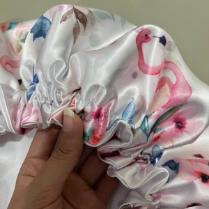 کلاه خواب ساتن ابریشم طرح فلامینگو