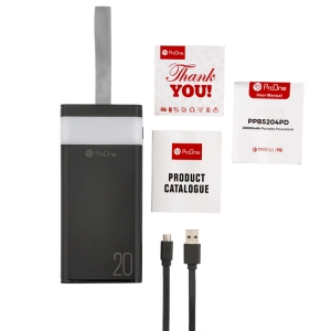 پاوربانک پرووان مدل PPB5204PD ظرفیت 20000 میلی آمپر ساعت