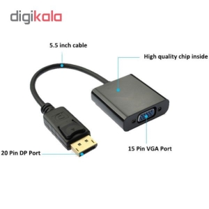 مبدل Display Port به VGA مدل D