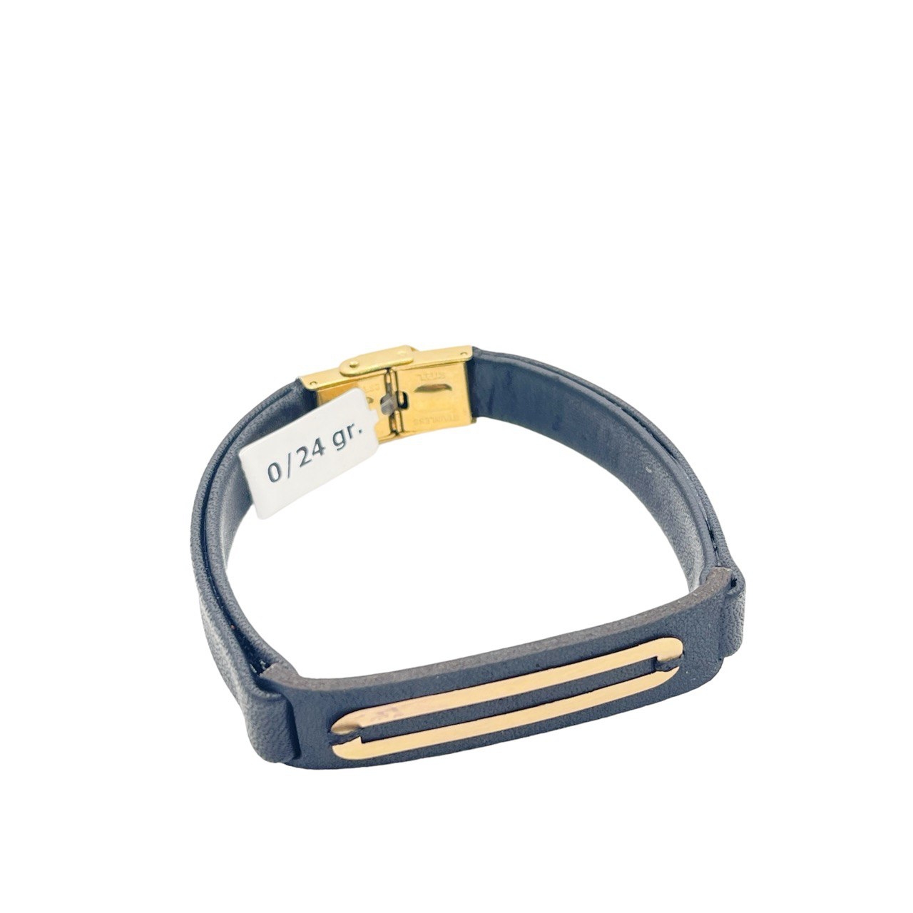 دستبند طلای 18 عیار بند چرمی مردانه کد DC015