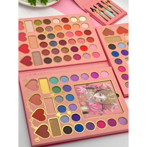 پالت سایه ۷۰رنگ مدل  عروسکی کتابی همراه براش 