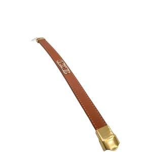 دستبند طلای 18 عیار بند چرمی مردانه کد DC023