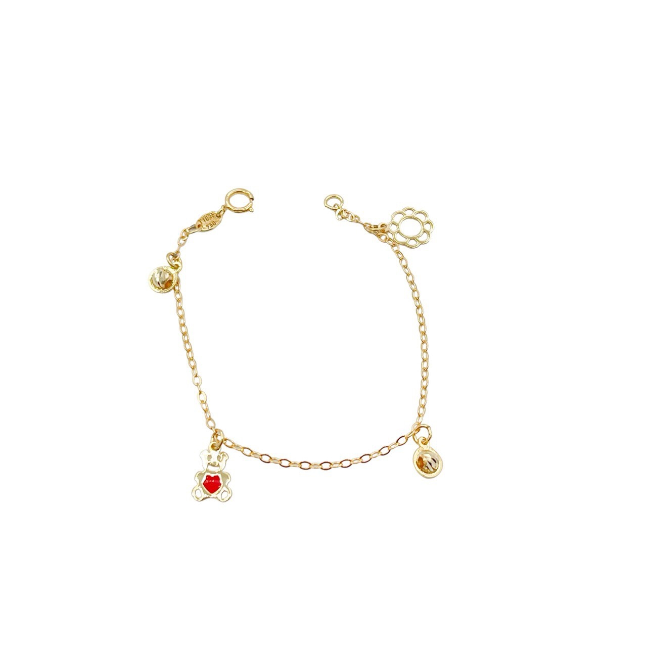 دستبند طلای 18 عیار بچه گانه مینا رنگی مدل Hello kitty کد DT016