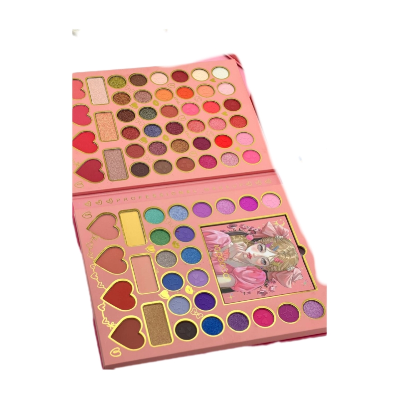 پالت سایه ۷۰رنگ مدل  عروسکی کتابی همراه براش 