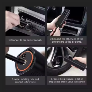 کمپرسور باد اتوماتیک با گیج فشار لاستیک باسئوس مدل CRCQ000001