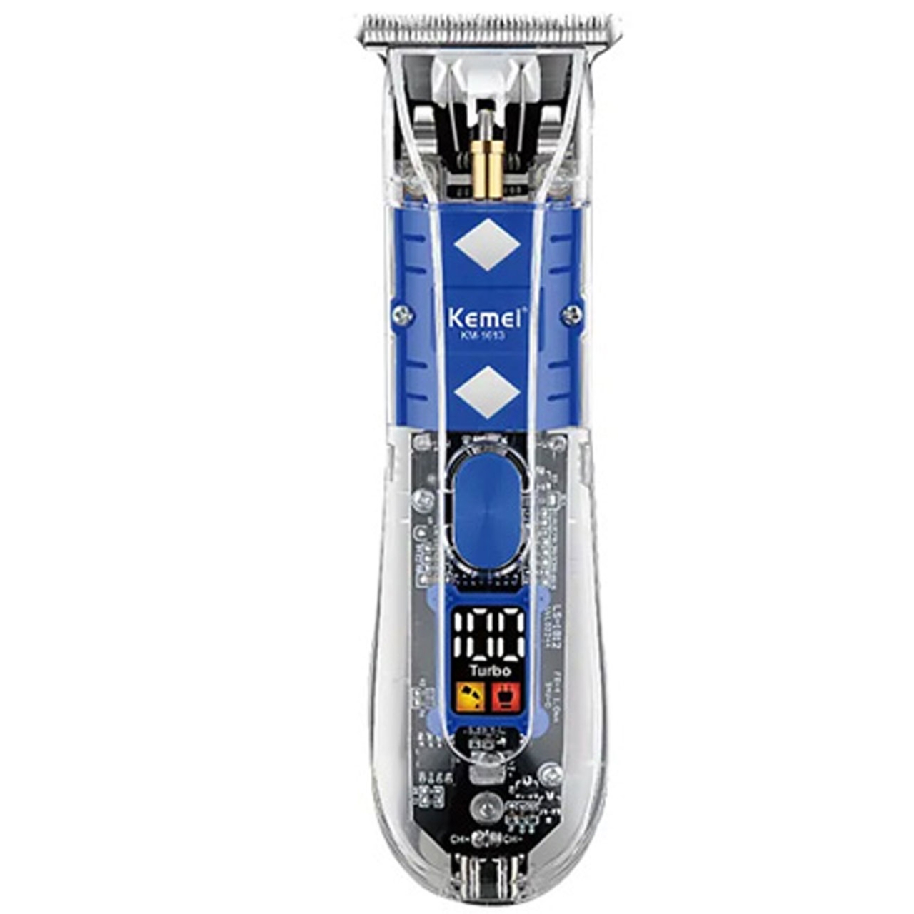  ماشین اصلاح موی سر و بدن شارژی با طراحی شفاف کمی km-1613 