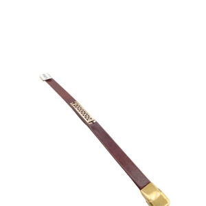 دستبند طلای 18 عیار بند چرمی مردانه کد DC018