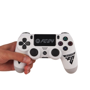 دسته بازی بی سیم سونی Dualshock 4 High Copy درجه یک طرح FC24 زمینه سفید مناسب برای PS4
