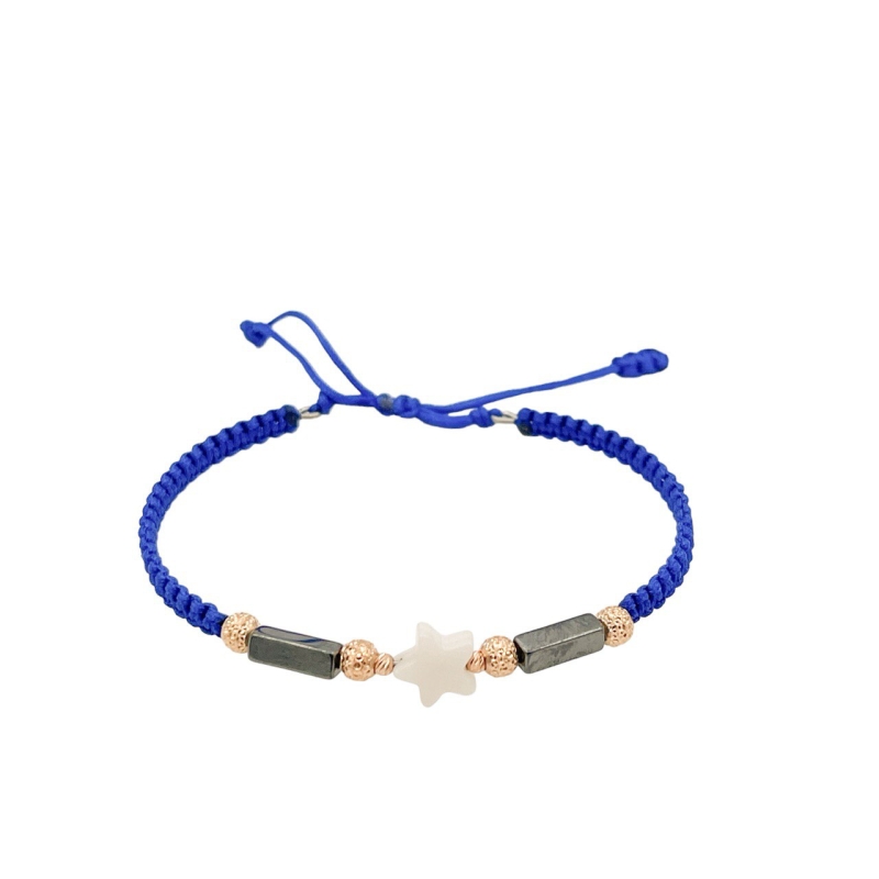 دستبند طلای 18 عیار تلفیقی سنگ و بند پارچه ای کدDP52