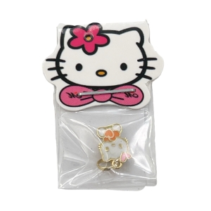 آویز گرنبند طلای 18 عیار بچه گانه مدل Hello kitty مینا کاری کد M043