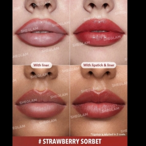 رژ لب و خط لب دو طرفه شيگلم مدل SHEER TINTED رنگ STRAWBERRY SORBET