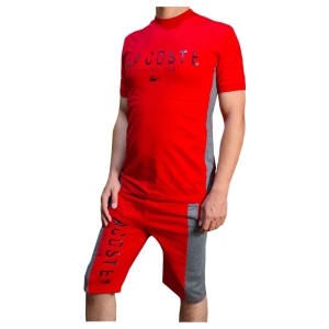 ست تیشرت و شلوارک راحتی مردانه مدل سوسمار رنگ قرمز